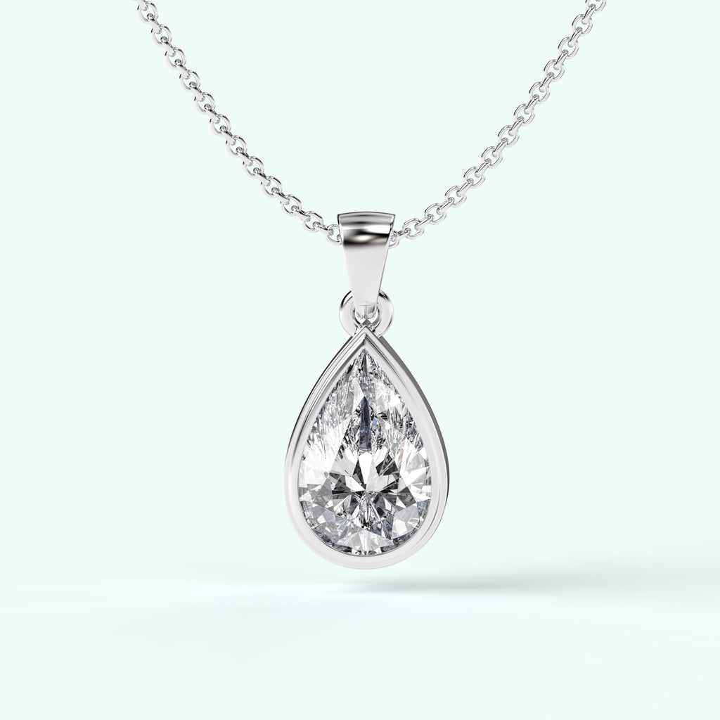 NEW! Ashes Pendant - The Pear Solitaire 2 carat
