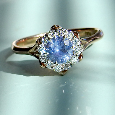 Ice Sapphire and Diamond Ring