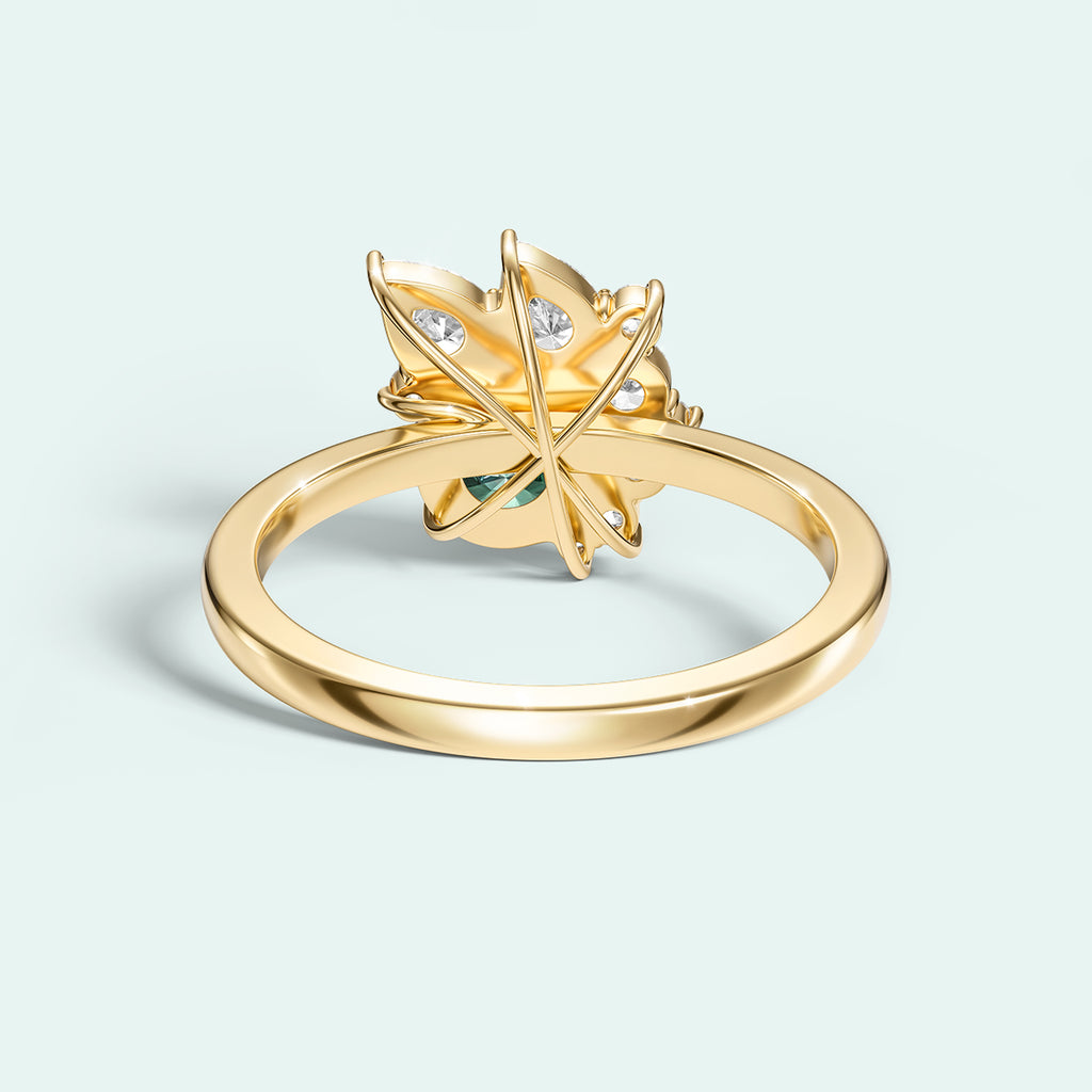 The Estrella Ring - Diamonds + Emerald