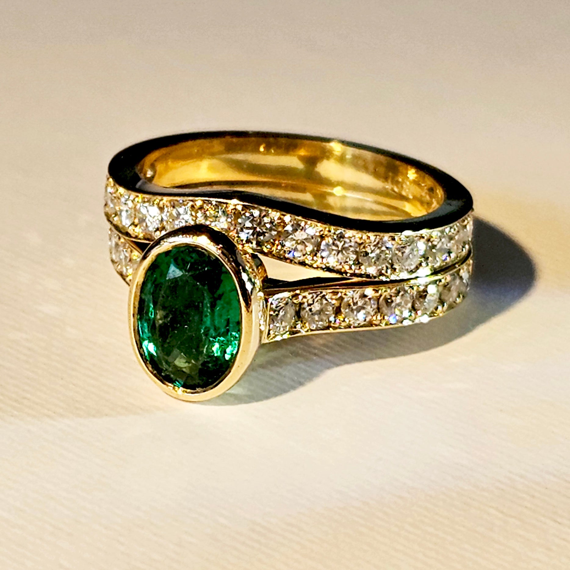 Emerald Diamond Ring LOVE IN A JEWEL® - Main Image