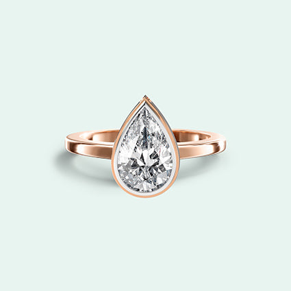 NEW! Ashes Ring - Pear Lab Diamond Ring 0.75ct