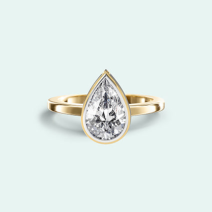 NEW! Ashes Ring - Pear Lab Diamond Ring 0.75ct