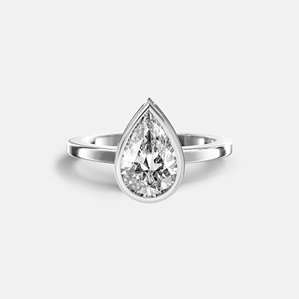 NEW! Ashes Ring - Pear Lab Diamond Ring 0.75ct