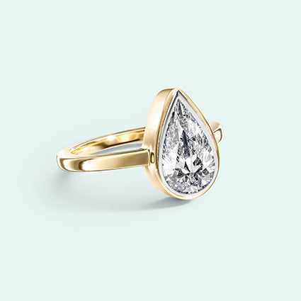 NEW! Ashes Ring - Pear Lab Diamond Ring 0.75ct