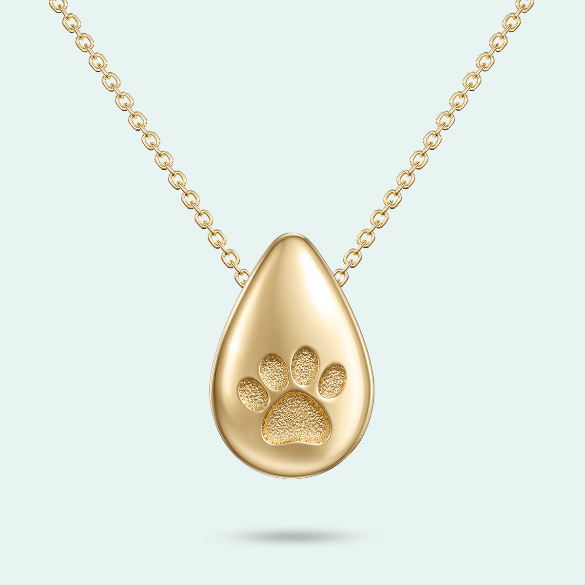Gold Plated Engraved Name and Birthstone Paw Print Necklace