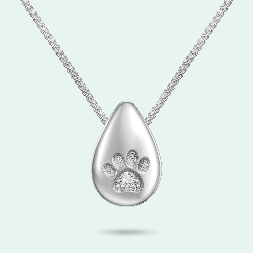 Love Note Pendant - The Paw Print Love Drop