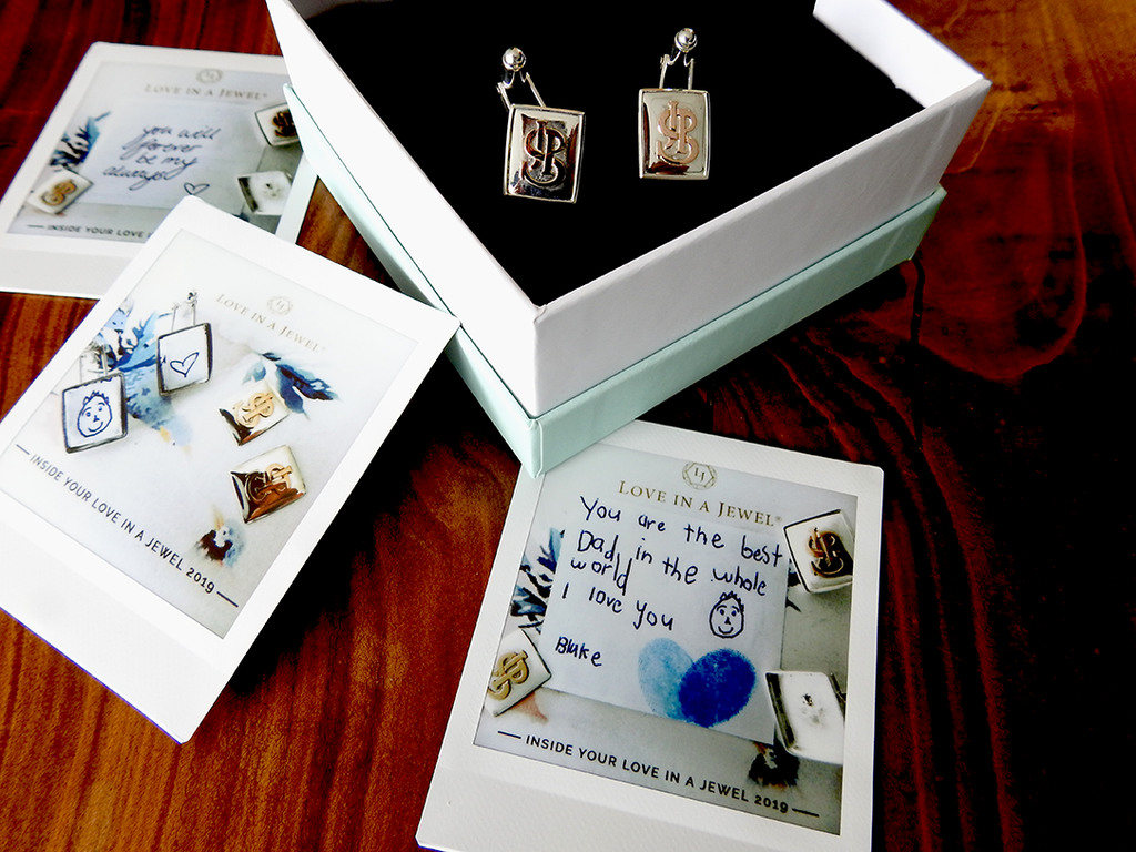 The Cufflinks - designed to hold your love note inside!