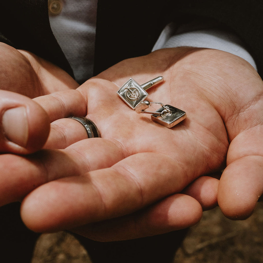 The Cufflinks - designed to hold your love note inside!