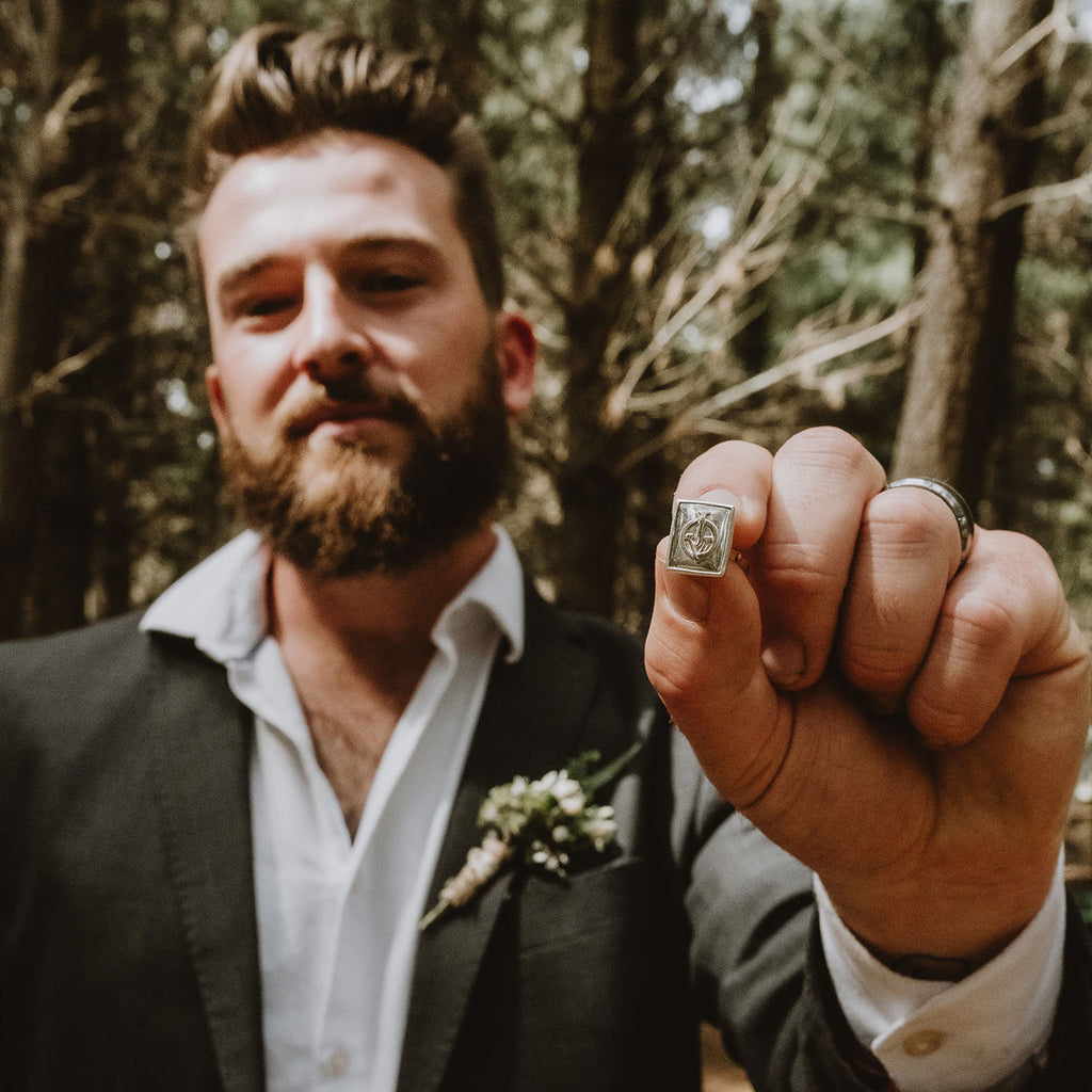 The Cufflinks - designed to hold your love note inside!