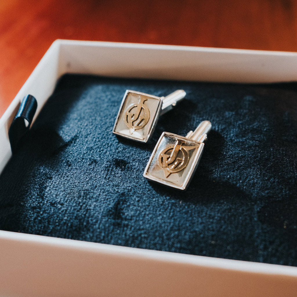 The Cufflinks - designed to hold your love note inside!