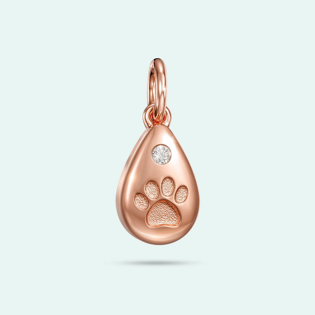 Ashes Charm - The Paw Print Love Drop